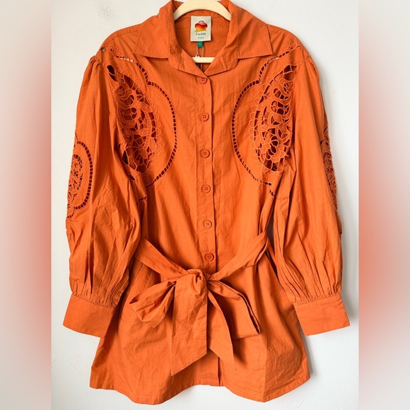 FARM Rio Orange Mini Dress - Picture 2 of 14